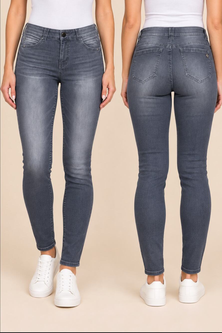 Democracy Ab Solution Booty Lift Jeggings Size 10 Gray Skinny Stretch